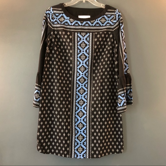 Loft Petite Mosaic Bell Sleeve Dress - Picture 3 of 7